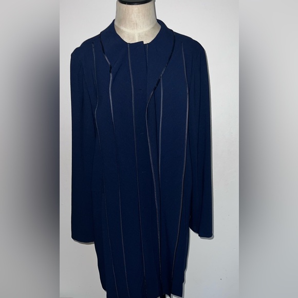 Moschino 2010 Runway Virgin Wool Navy Coat Jacket NWT Made In Italy Size 12 (US) - Picture 4 of 9